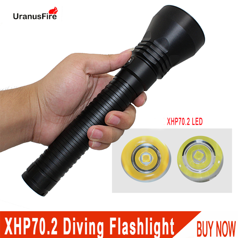 Dive Flashlight 5000 Lumens Underwater - Uranusfire xhp70.2 다이빙 손전등 5000 루멘