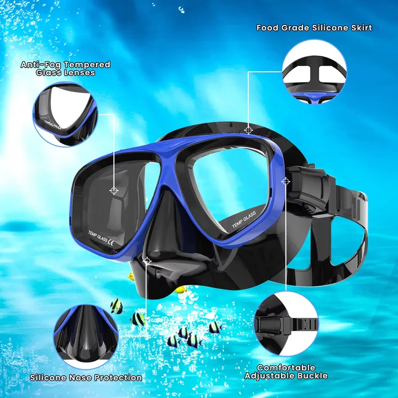 Diving Mask Tempered Glass Optical - 광학 근시용 스쿠버 다이빙 마스크 스노클