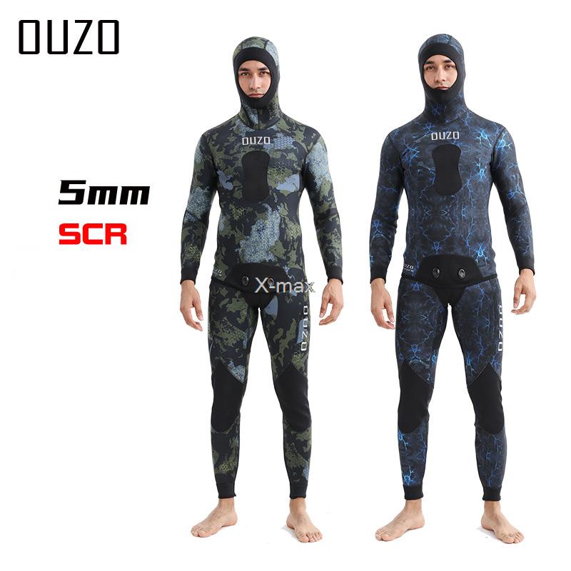 2 조각 네오프렌 잠수복 5mm 위장 긴 소매 분열 후 - Scuba Diving Wetsuit 5Mm Neoprene 리뷰 및 가격
